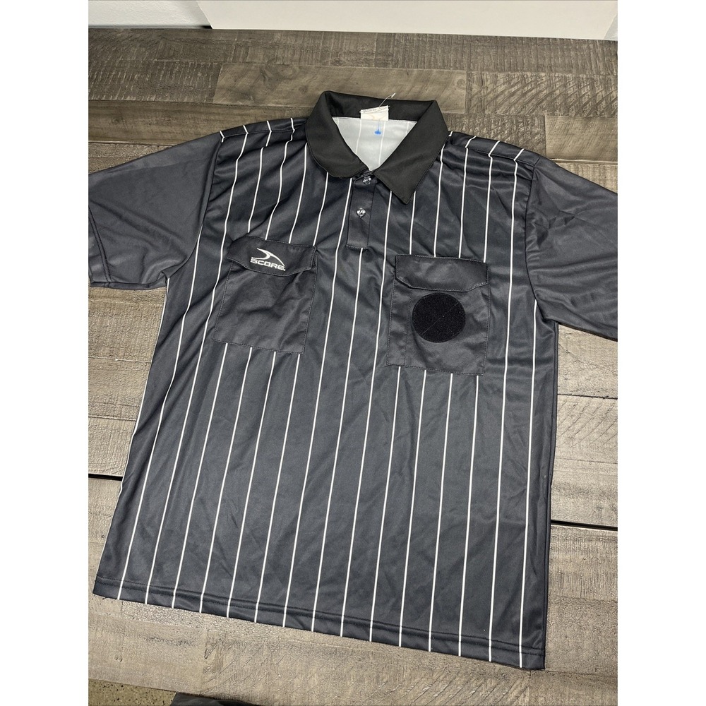 Score‎ American Soccer Referee Short Sleeve Shirt, Adult Medium, Black